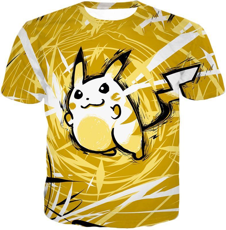 OtakuForm-OP Zip Up Hoodie T-Shirt / XXS Pokemon Zip Up Hoodie - Pokemon Raichu Cool Graphic Yellow Zip Up Hoodie
