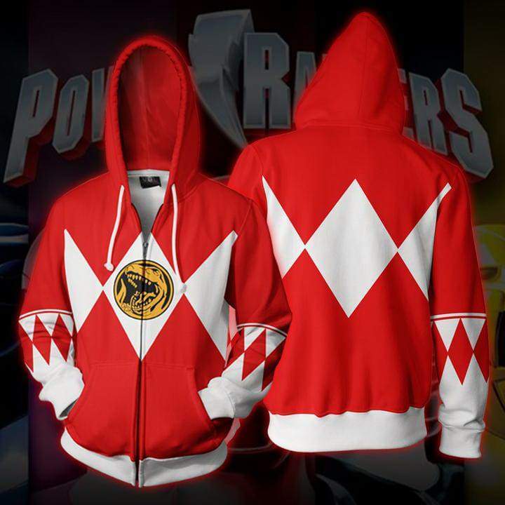 OtakuForm-OP Cosplay Jacket Zip Up Hoodie / US XS (Asian S) Power Rangers Red Zip Up Hoodie Jacket