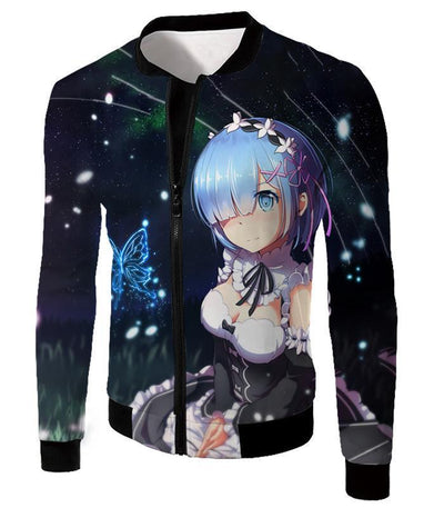 OtakuForm-OP Sweatshirt Jacket / US XXS (Asian XS) Re:Zero Blue Haired Maid Rem Cute Anime Sweatshirt - Re:Zero Sweatshirt