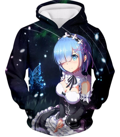 OtakuForm-OP Sweatshirt Hoodie / US XXS (Asian XS) Re:Zero Blue Haired Maid Rem Cute Anime Sweatshirt - Re:Zero Sweatshirt