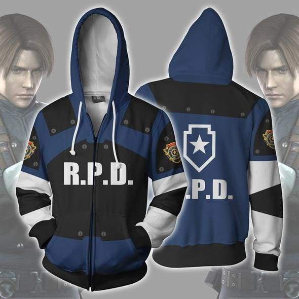 OtakuForm-OP Cosplay Jacket Zip Up Hoodie / US XS (Asian S) Resident Evil Leon Kennedy RPD Hoodie Jacket