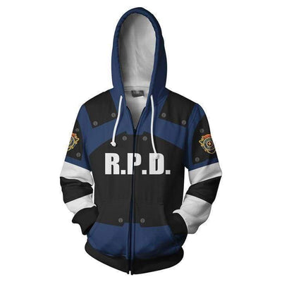 OtakuForm-OP Cosplay Jacket Zip Up Hoodie / US XS (Asian S) Resident Evil Leon Kennedy RPD Hoodie Jacket