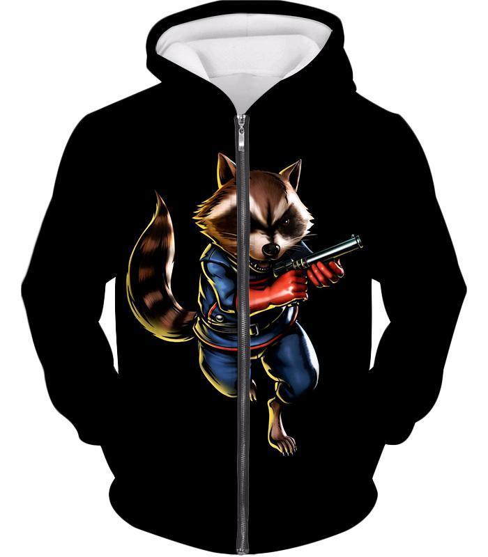 OtakuForm-OP T-Shirt Zip Up Hoodie / XXS Rocket Raccoon Black T-Shirt
