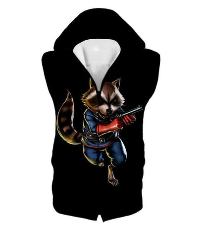 OtakuForm-OP T-Shirt Hooded Tank Top / XXS Rocket Raccoon Black T-Shirt