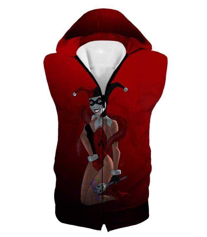 OtakuForm-OP Sweatshirt Hooded Tank Top / XXS Sexy DC Comic Villain Harley Quinn Cool Red Sweatshirt