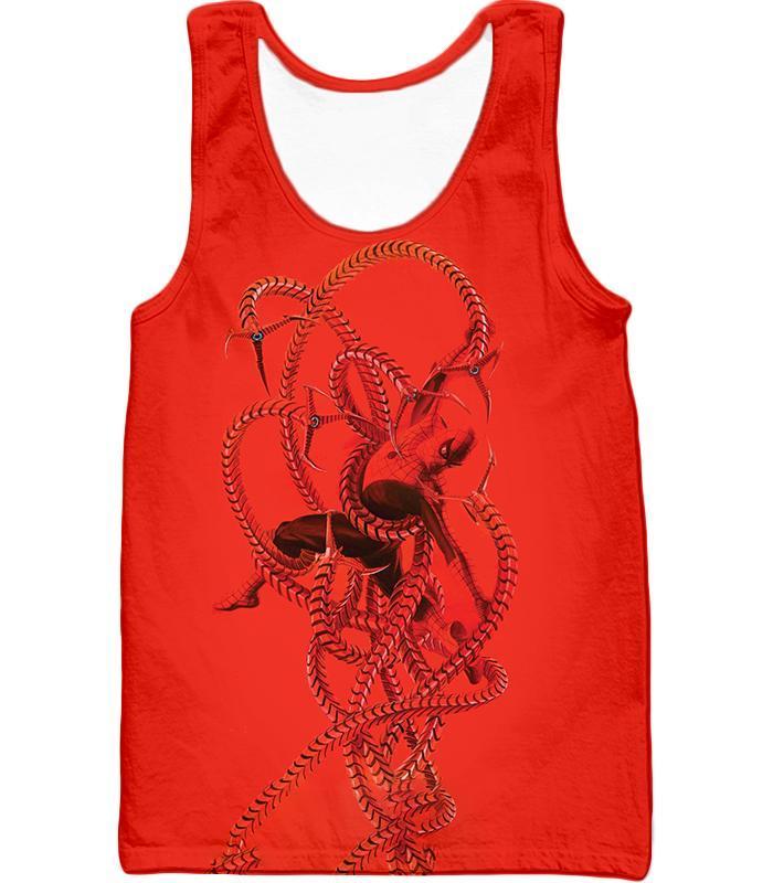 OtakuForm-OP Hoodie Tank Top / XXS Spiderman in Octopus Claws Cool Red Action Hoodie