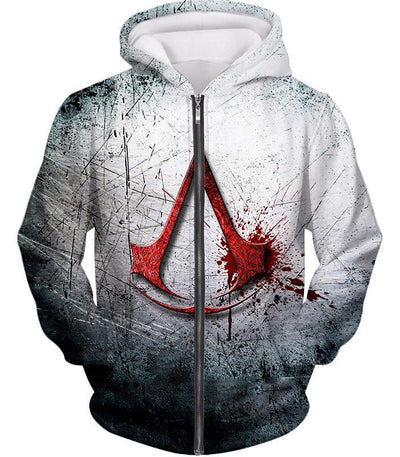 OtakuForm-OP Hoodie Zip Up Hoodie / XXS Super Cool Assassin's Creed Logo Promo Scratched Graphic Hoodie