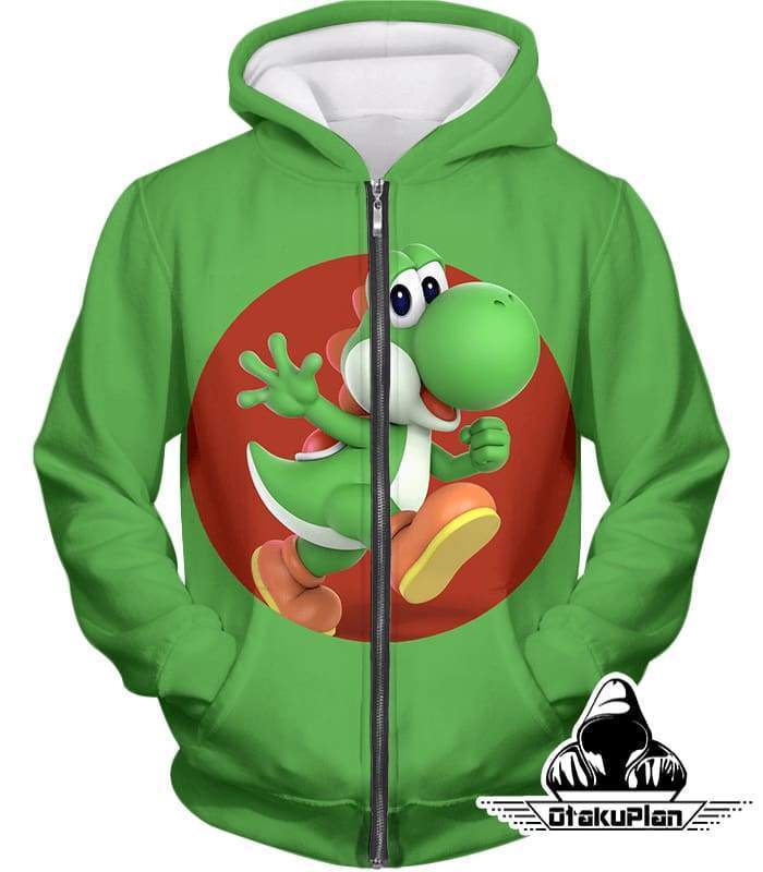 OtakuForm-OP Hoodie Zip Up Hoodie / XXS Super Cool Marios Dino Friend Yoshi Promo Amazing Green Hoodie