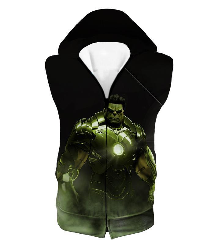 OtakuForm-OP Hoodie Hooded Tank Top / XXS Super Hulk in Iron Mans Hulkbuster Suit Black Hoodie