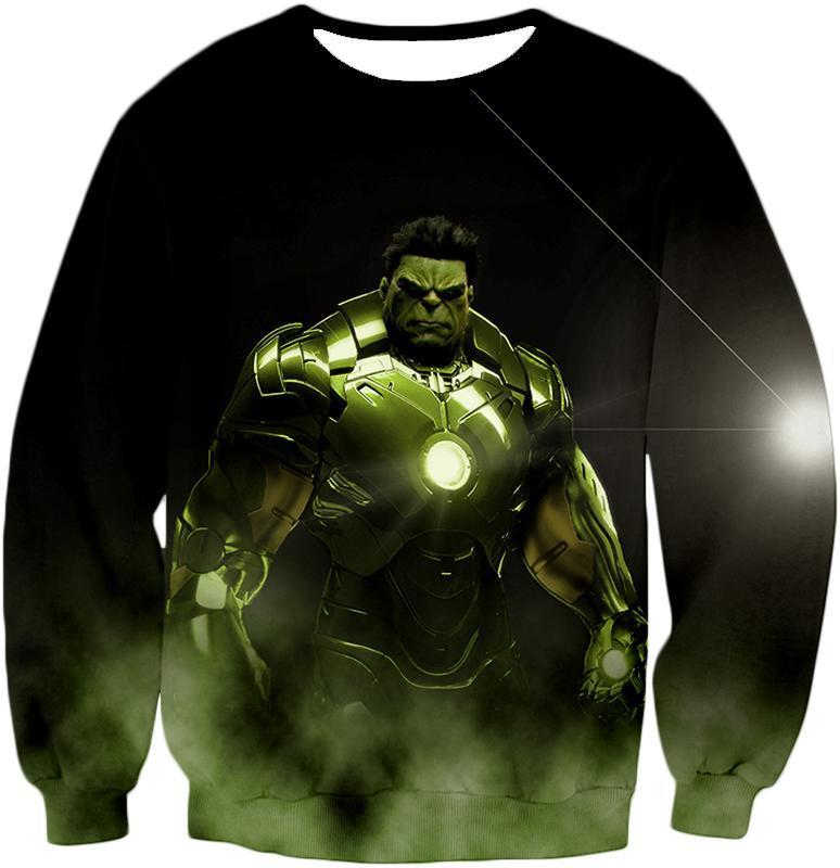 OtakuForm-OP Zip Up Hoodie Sweatshirt / XXS Super Hulk in Iron Mans Hulkbuster Suit Black Zip Up Hoodie