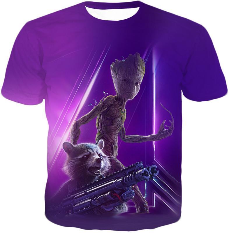 OtakuForm-OP Zip Up Hoodie T-Shirt / XXS Super Kid Groot and Rocket Purple Zip Up Hoodie