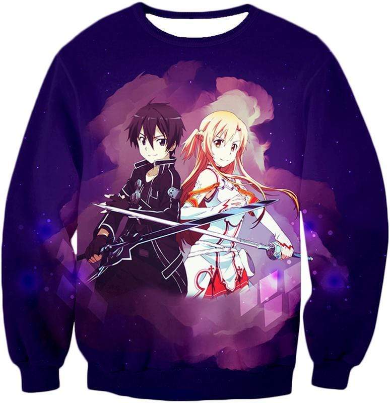 OtakuForm-OP Sweatshirt Sweatshirt / XXS Sword Art Online Best Anime Couple Kirito and Asuna Cool Action Anime Sweatshirt