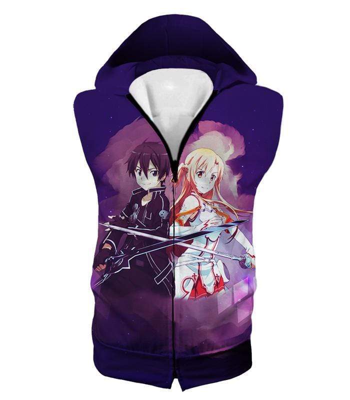 OtakuForm-OP Sweatshirt Hooded Tank Top / XXS Sword Art Online Best Anime Couple Kirito and Asuna Cool Action Anime Sweatshirt
