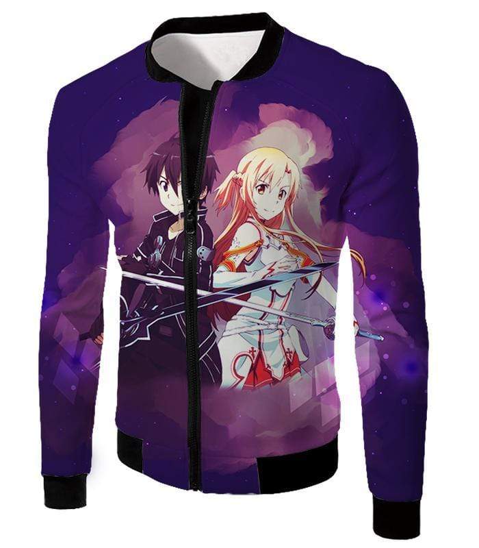 OtakuForm-OP Sweatshirt Jacket / XXS Sword Art Online Best Anime Couple Kirito and Asuna Cool Action Anime Sweatshirt