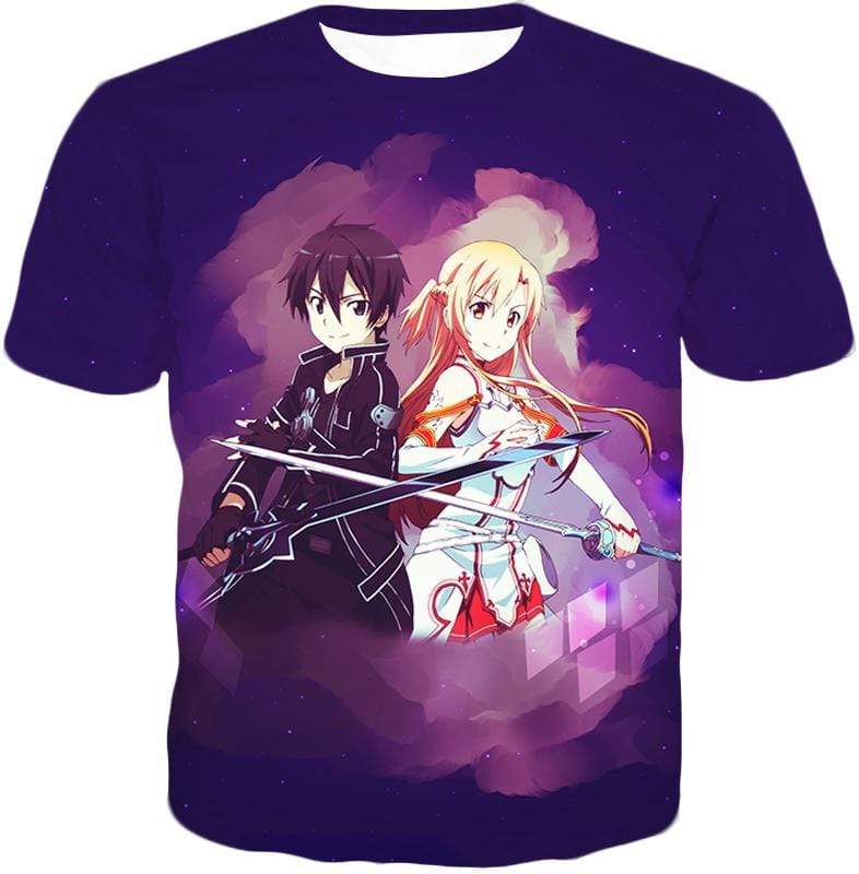 OtakuForm-OP Sweatshirt T-Shirt / XXS Sword Art Online Best Anime Couple Kirito and Asuna Cool Action Anime Sweatshirt