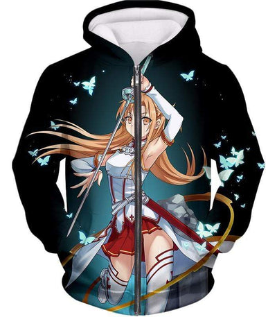 OtakuForm-OP T-Shirt Zip Up Hoodie / XXS Sword Art Online Cute Anime Swordswoman Yuuki Asuna Graphic T-Shirt - Sword Art Online T-Shirt