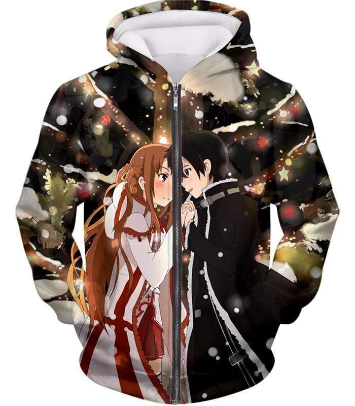 OtakuForm-OP Sweatshirt Zip Up Hoodie / XXS Sword Art Online Cutest Anime Couple Kirito and Asuna Awesome Anime Sweatshirt