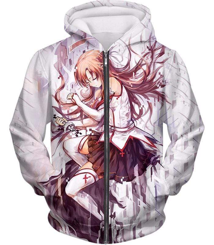 OtakuForm-OP T-Shirt Zip Up Hoodie / XXS Sword Art Online Extreme Beauty Yuuki Asuna Cool Anime Promo Graphic T-Shirt  - Sword Art Online T-Shirt