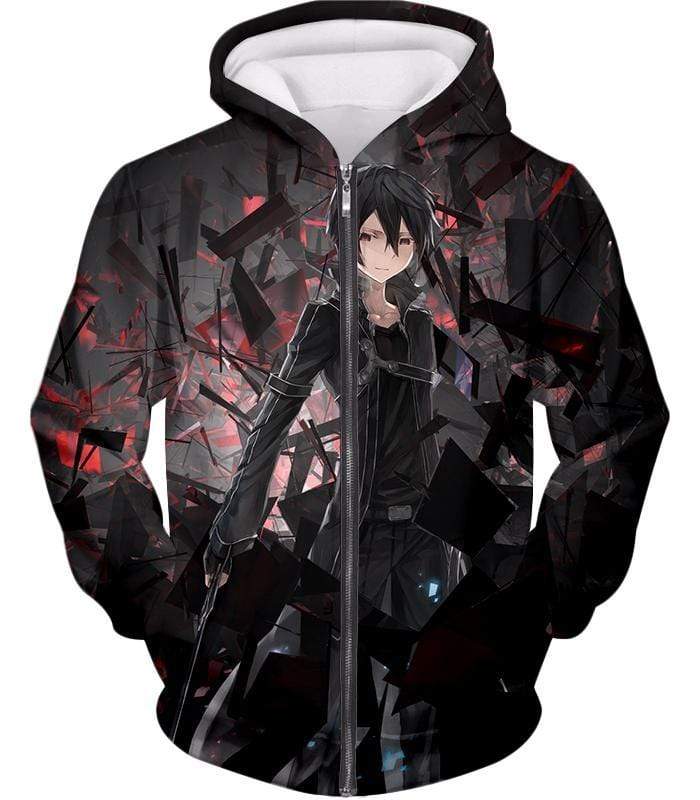 OtakuForm-OP T-Shirt Zip Up Hoodie / XXS Sword Art Online Extremely Awesome Kirito The Black Swordsman T-Shirt - Sword Art OnlineT-Shirt