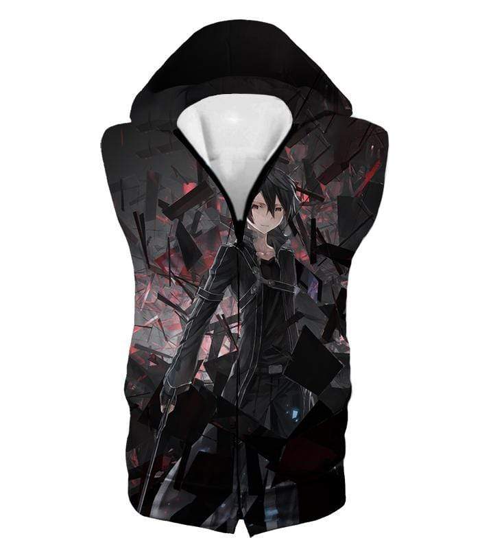 OtakuForm-OP Zip Up Hoodie Hooded Tank Top / XXS Sword Art Online Extremely Awesome Kirito The Black Swordsman Zip Up Hoodie - Sword Art OnlineHoodie