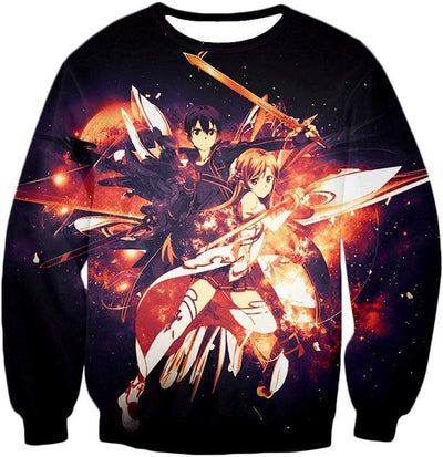 OtakuForm-OP Sweatshirt Sweatshirt / XXS Sword Art Online Favourite Action Couple Kirito and Asuna Awesome Anime Graphic Sweatshirt