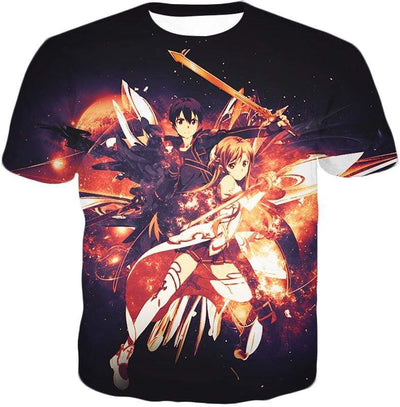 OtakuForm-OP Sweatshirt T-Shirt / XXS Sword Art Online Favourite Action Couple Kirito and Asuna Awesome Anime Graphic Sweatshirt