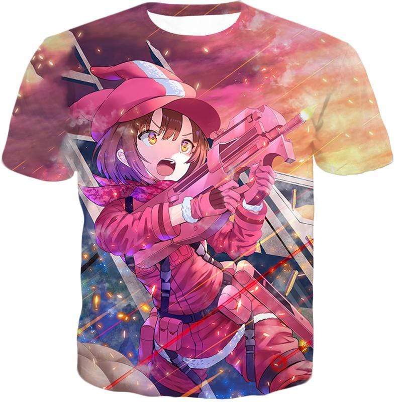 OtakuForm-OP Hoodie T-Shirt / XXS Sword Art Online Pink Devil LLENN Action Gun Gale Online Player Graphic Hoodie - SAO Merch Hoodie