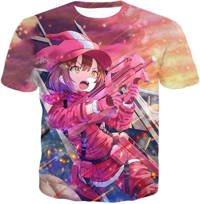 OtakuForm-OP Sweatshirt T-Shirt / XXS Sword Art Online Pink Devil LLENN Action Gun Gale Online Player Graphic Sweatshirt - SAO Merch Sweater