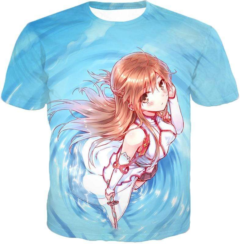 OtakuForm-OP T-Shirt T-Shirt / XXS Sword Art Online Super Cute Asuna Blue T-Shirt - Sword Art OnlineT-Shirt