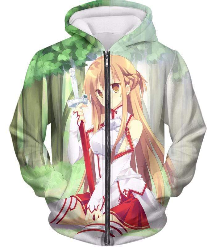 OtakuForm-OP Sweatshirt Zip Up Hoodie / XXS Sword Art Online Super Cute Player Asuna Sweatshirt - SAO Merch Sweater
