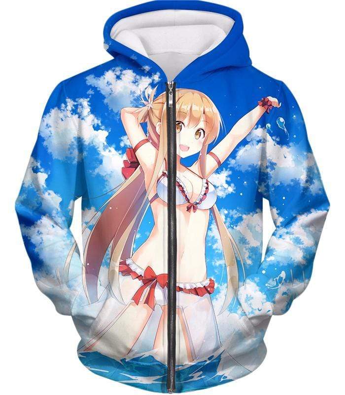 OtakuForm-OP Sweatshirt Zip Up Hoodie / XXS Sword Art Online Super Sexy Anime Blonde Yuuki Asuna Cool Promo Sweatshirt  - SAO Merch Sweatshirt