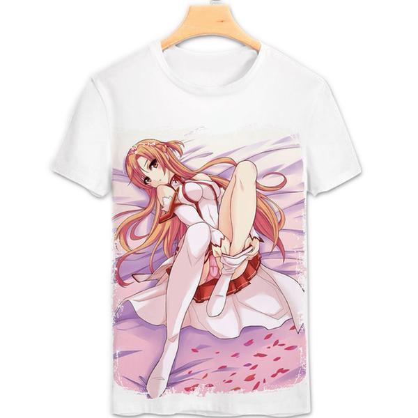 Anime Merchandise T-Shirt M Sword Art Online T-Shirt - Asuna on Bed T-Shirt