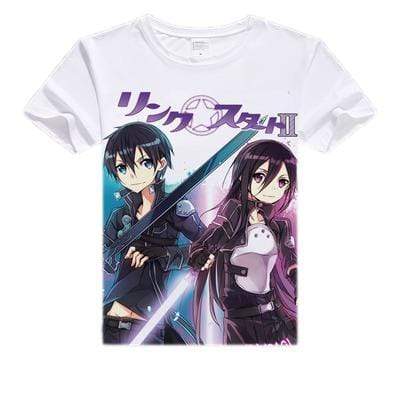 Anime Merchandise T-Shirt M Sword Art Online T-Shirt - Kirito SAO & Kirito GGO T-Shirt