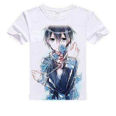 Anime Merchandise T-Shirt M Sword Art Online T-Shirt - Kirito with Roses T-Shirt