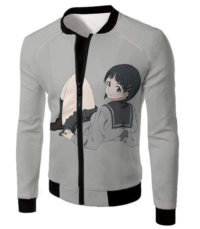 OtakuForm-OP Sweatshirt Jacket / XXS Sword Art Online Very Kirito Real Cousin Kirigaya Suguha Grey Anime Sweatshirt  - Sword Art Online Sweatshirt