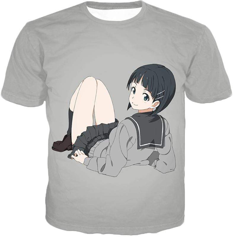 OtakuForm-OP T-Shirt T-Shirt / XXS Sword Art Online Very Kirito Real Cousin Kirigaya Suguha Grey Anime T-Shirt  - Sword Art Online T-Shirt