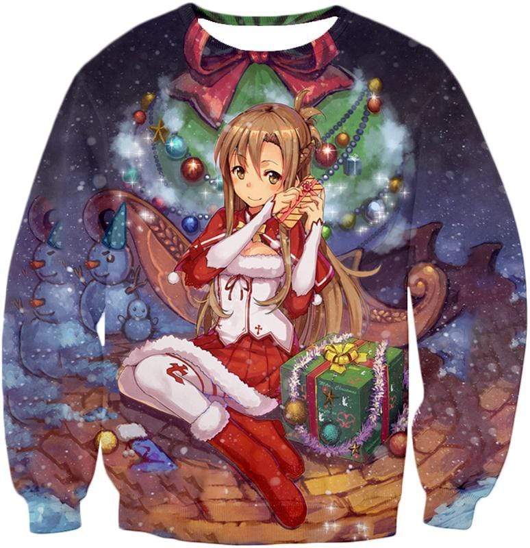 OtakuForm-OP Sweatshirt Sweatshirt / XXS Sword Art Online Yuuki Asuna Promo Christmas Theme Cool Graphic Sweatshirt  - Sword Art Online Sweatshirt