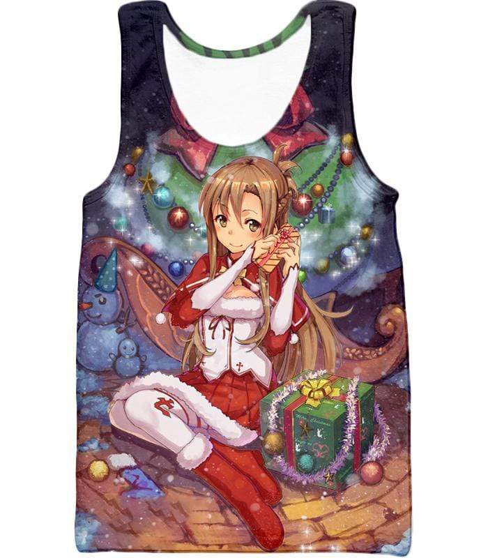 OtakuForm-OP T-Shirt Tank Top / XXS Sword Art Online Yuuki Asuna Promo Christmas Theme Cool Graphic T-Shirt  - Sword Art Online T-Shirt