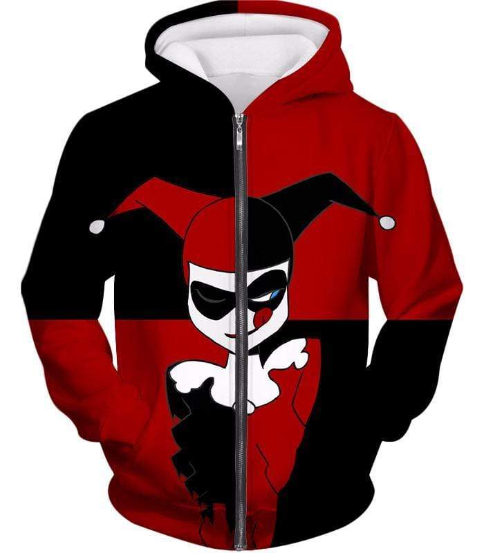 OtakuForm-OP Sweatshirt Zip Up Hoodie / XXS The Animated Villain Harley Quinn Promo Red and Black Sweatshirt