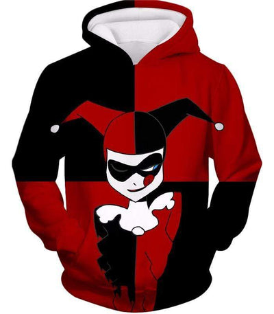 The Animated Villain Harley Quinn Promo Red and Black Zip Up Hoodie ...