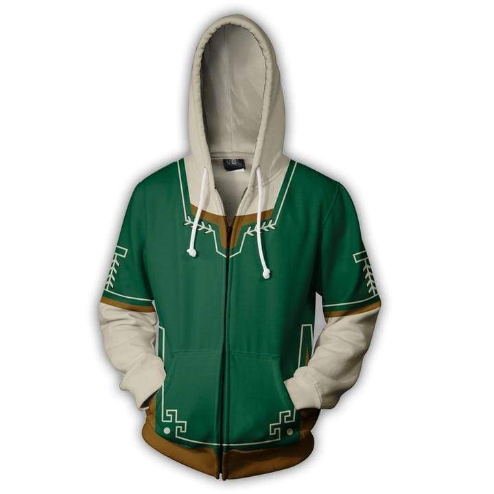 OtakuForm-OP Cosplay Jacket Zip Up Hoodie / US XS (Asian S) The Legend of Zelda Hoodie - Link Green Jacket