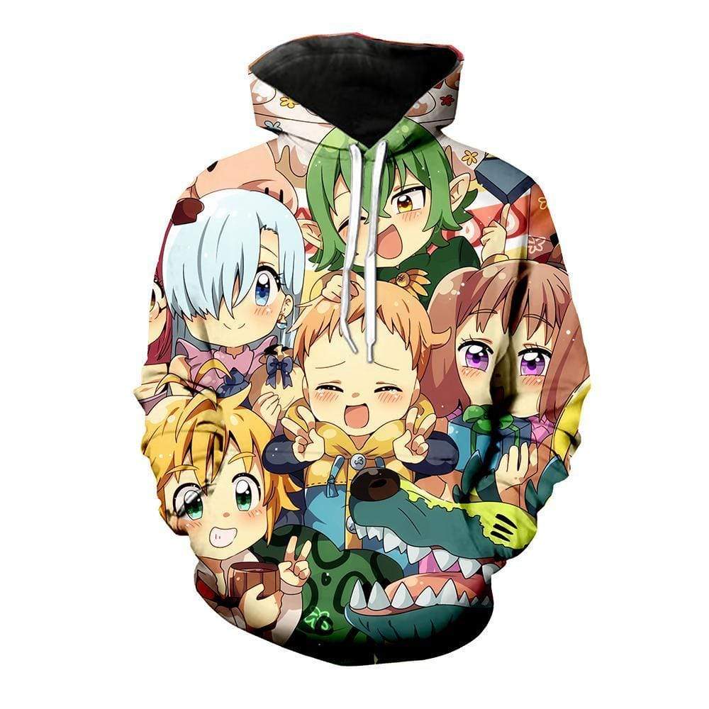Anime Merchandise Hoodie M / Multicolor The Seven Deadly Sins Hoodie - Chibi Characters Hoodies