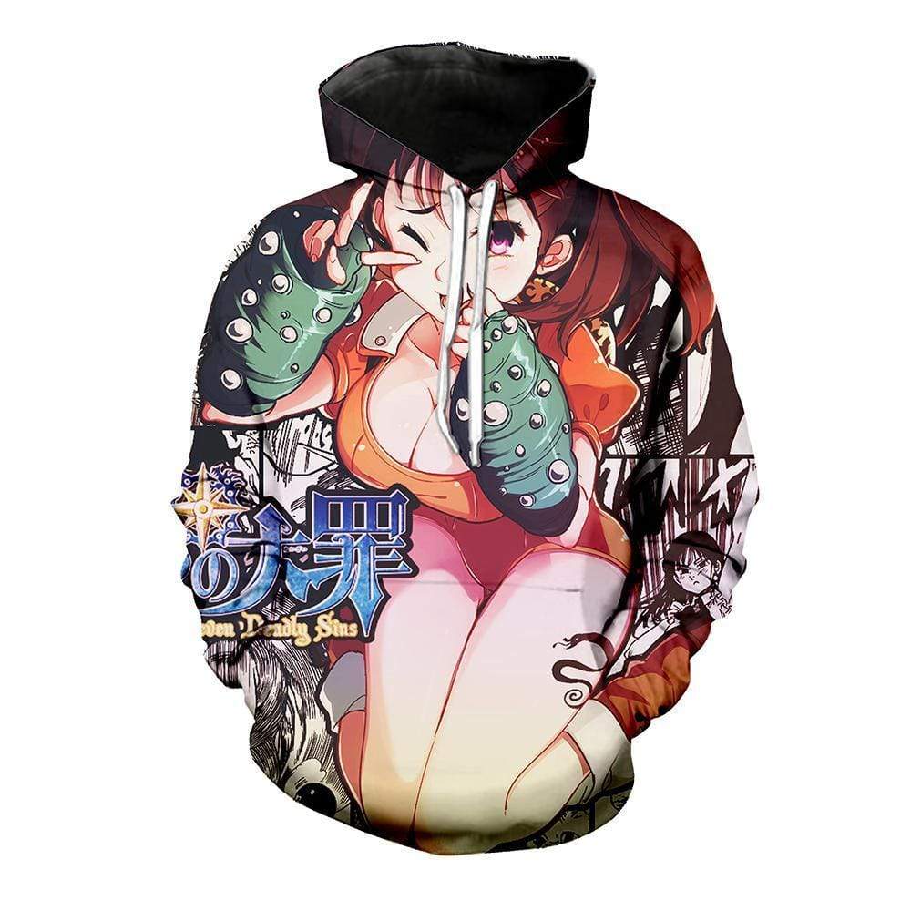 Anime Merchandise Hoodie M / White The Seven Deadly Sins Hoodie - Diane Multi-Image Hoodie