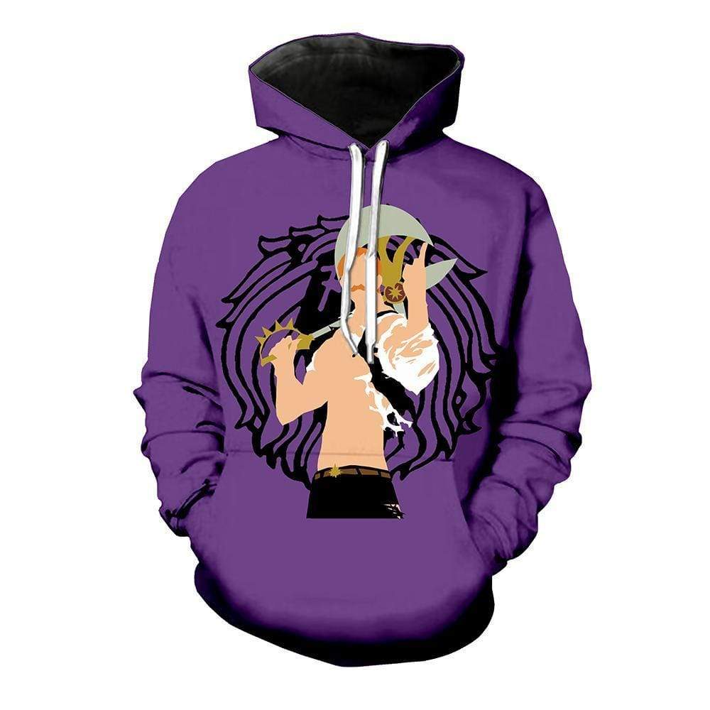 Anime Merchandise Hoodie M The Seven Deadly Sins Hoodie - Escanor Over Pride Emblem Hoodie