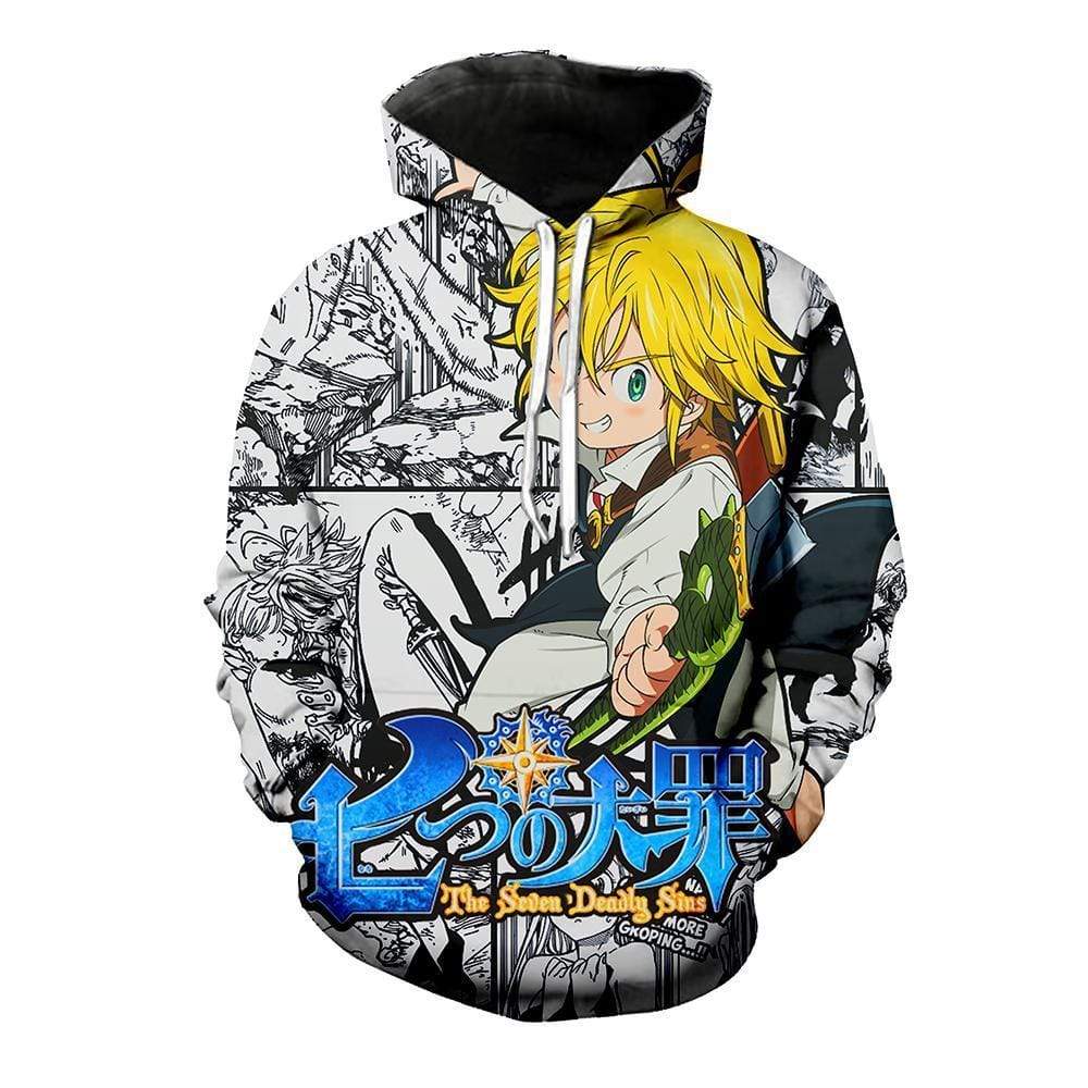 Anime Merchandise Hoodie M / White The Seven Deadly Sins Hoodie - Meliodas Multi-Image Hoodie