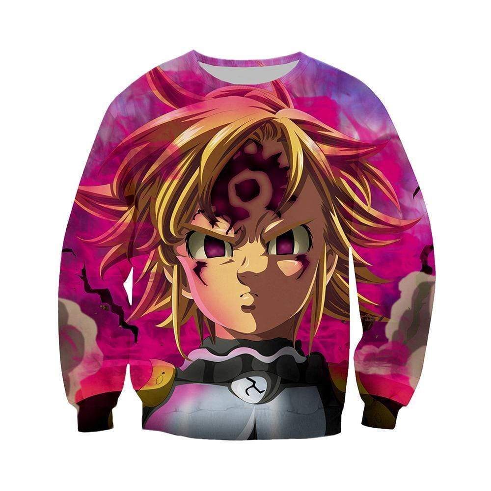 Anime Merchandise Sweatshirt M The Seven Deadly Sins Sweatshirt - Meliodas with Demon Mark Sweatshirts