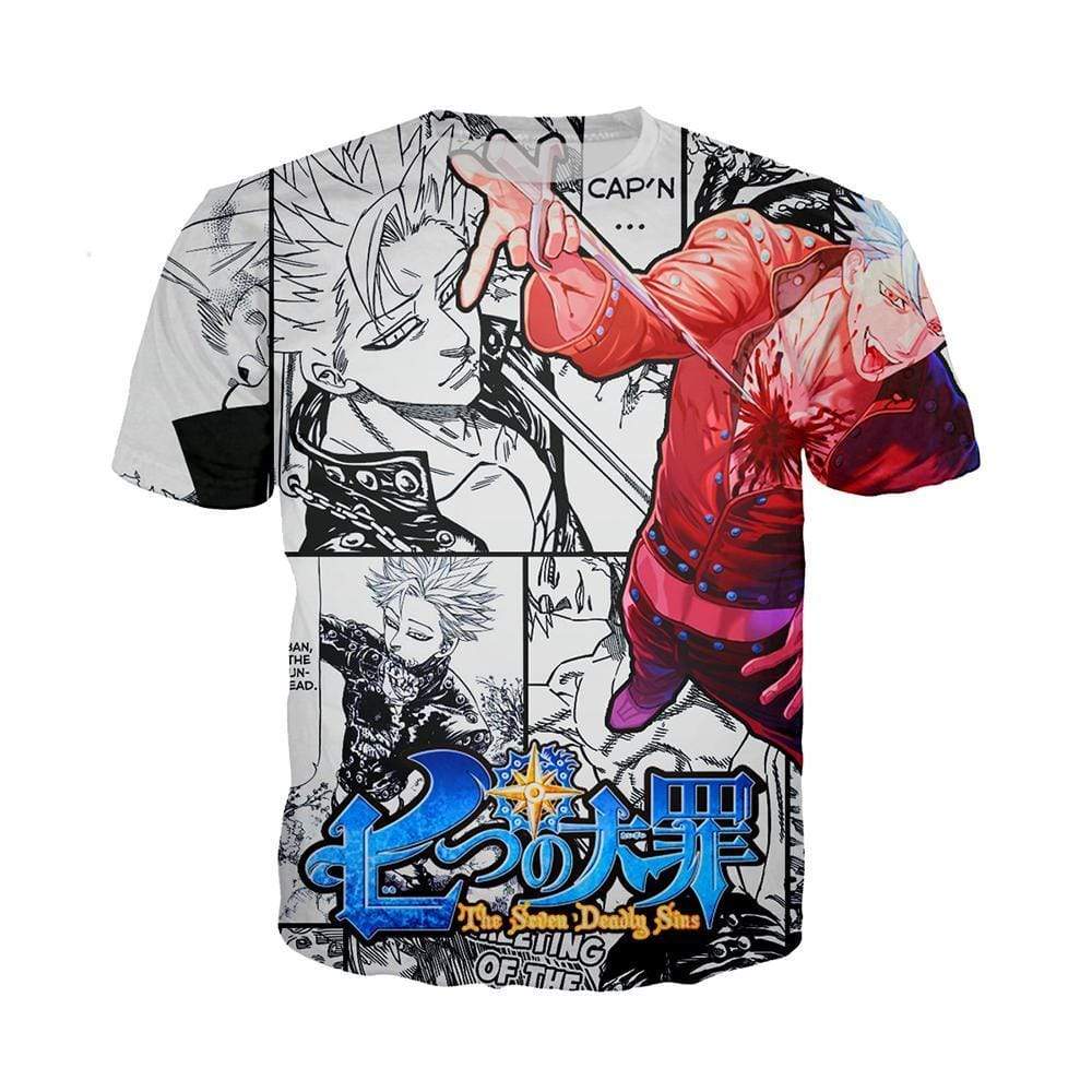 Anime Merchandise T-Shirt M The Seven Deadly Sins T-Shirt - Ban Multi-Image Hoodie
