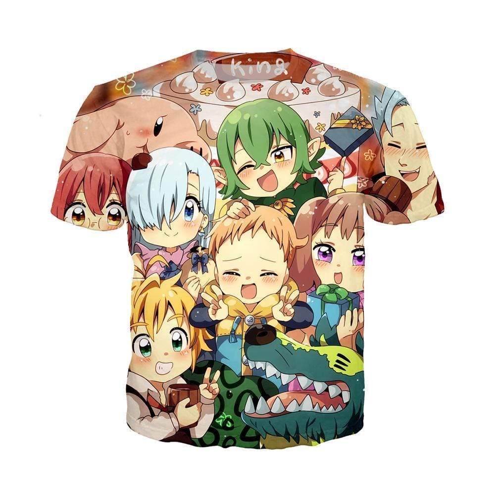 Anime Merchandise T-Shirt M / Multicolor The Seven Deadly Sins T-shirt - Chibi Characters T-Shirt