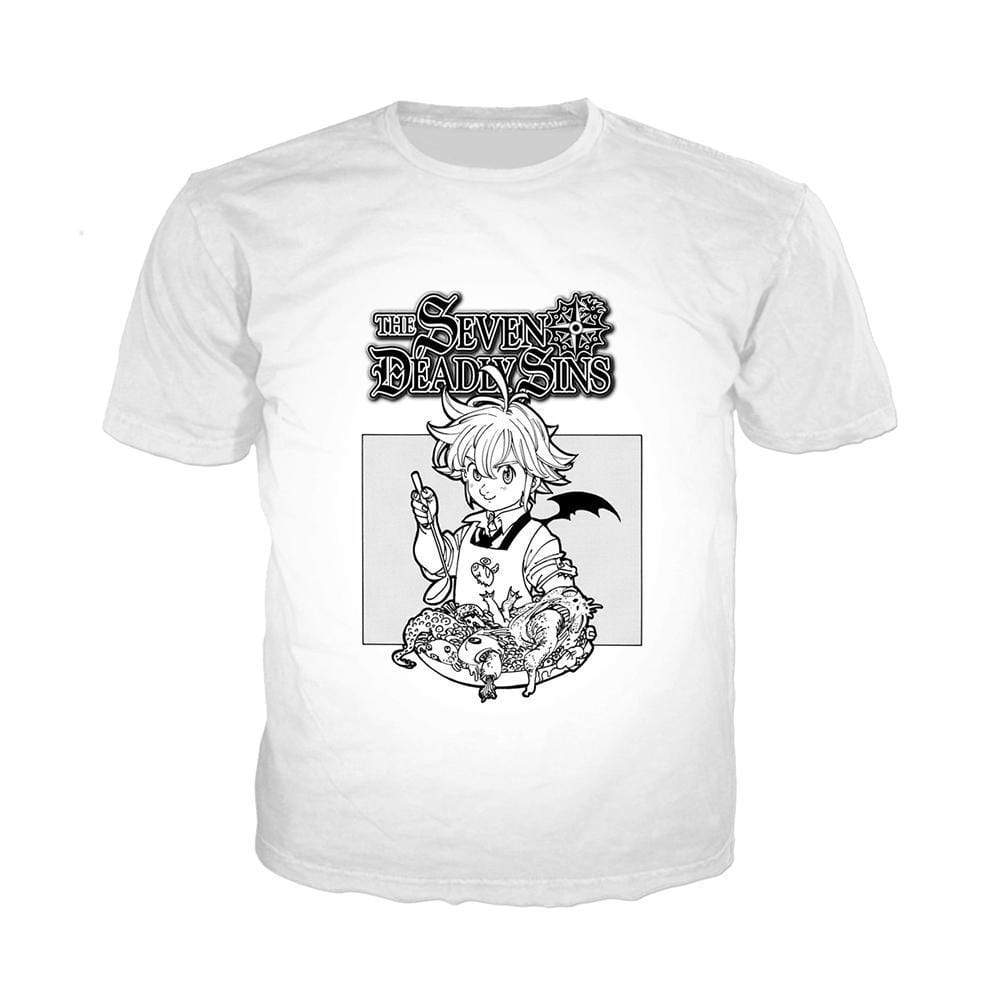 Anime Merchandise T-Shirt S / White The Seven Deadly Sins T-shirt - Meliodas Serving Gluttony T-Shirt
