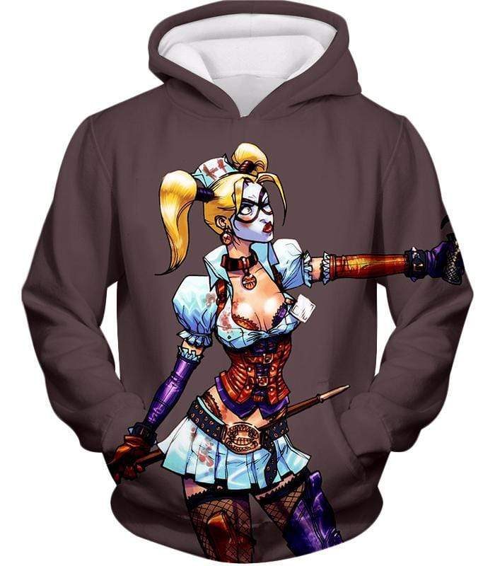 OtakuForm-OP Sweatshirt Hoodie / XXS The Super-Hot Clown Villain Harley Quinn Cool Grey Sweatshirt